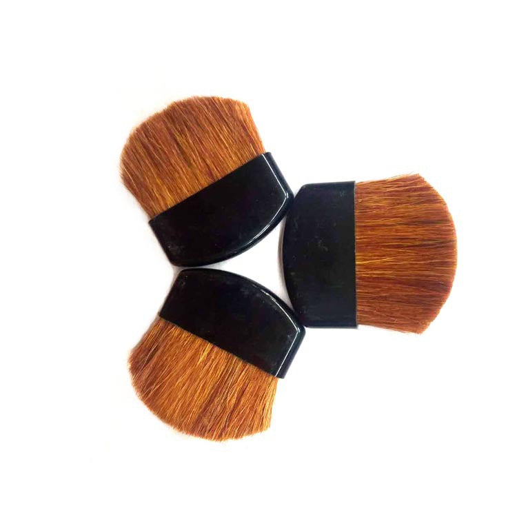 In Stock Flat Blush Brush Goat Hair Flat Brush Yellow Goat Hair Flat Blush Brush Makeup Brush Tool 3.8