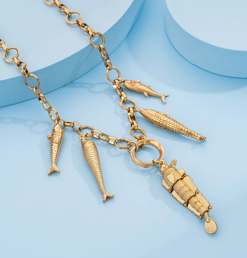 Cute Sea whale Necklace Pendant Chain Fish Fashion Jewelry Chic Mermaid Tassel Conch Dangle Choker Ocean Beauty Accessory