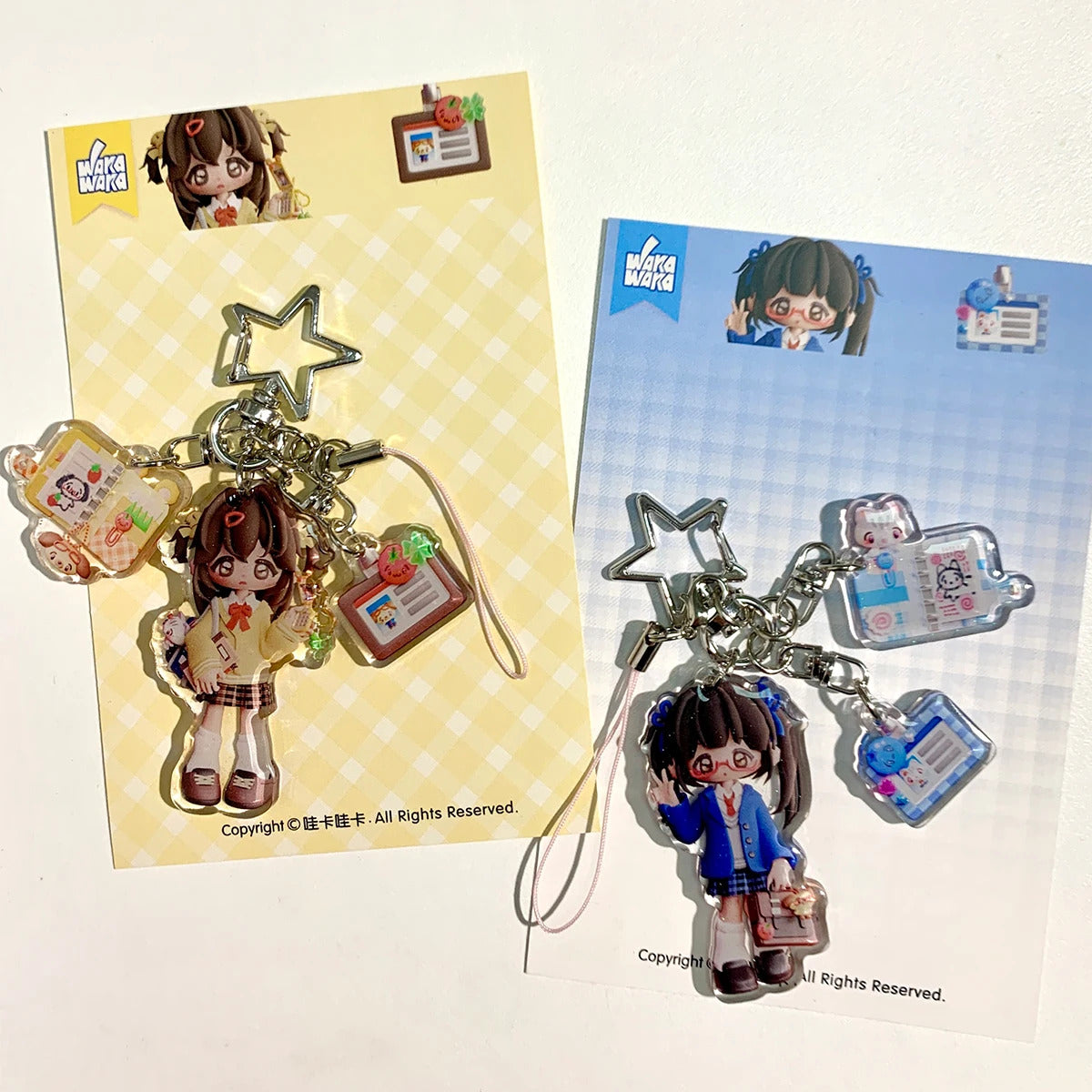 WAKAWAKA Charm Resin Acrylic  Phone Charm with Star Decal Book Phone Lanyard Keyring Keychain Wing Heart Phone Strap