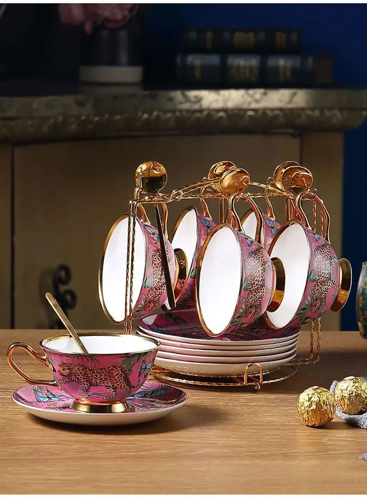 Leopard coffee cup/birthday gift/milk tea cup