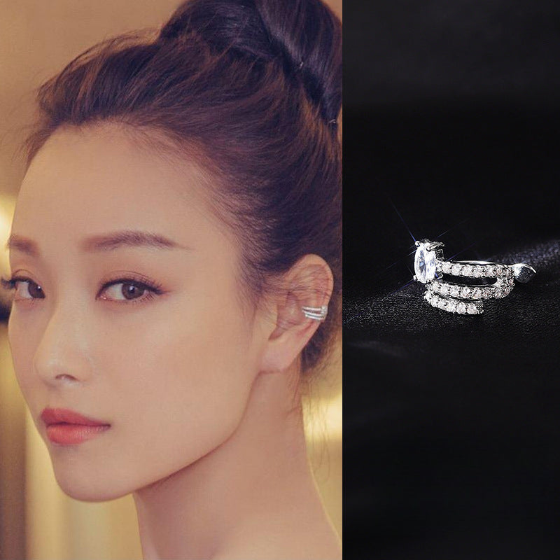 Ear Clip Female Non-Pierced Star Same Style Ear Clip Earrings Ear Hook Advanced Niche Temperament Earrings