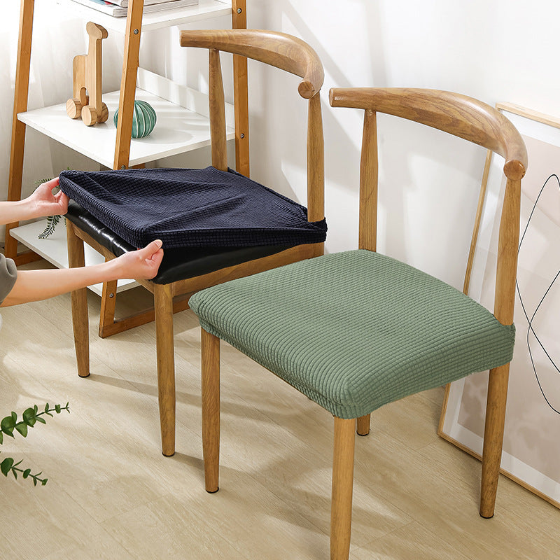 Thick Elastic Chair Cover Cushion Cover Full Coverage Dining Chair Cover Solid Color Hotel Chair Cover Stool Cover Ins Style Seat Cover for Home Use