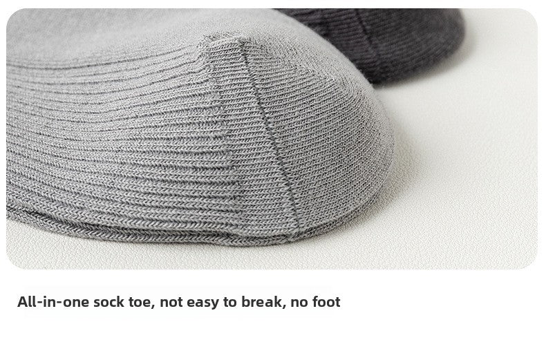 Socks Men's Spring and Summer Thin genuine goods Cotton Double Needle Drawable Mid-Tube Socks Anti-Bacterial Odor Bone-Free Sweat-Absorbing Men's Socks