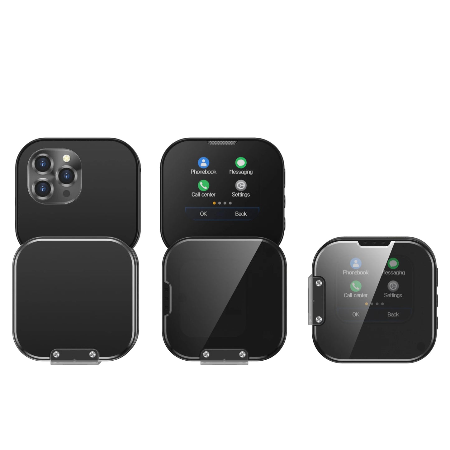 SERVO i19 Rotate Small Box Touch Mobile Phone 2SIM Standby Magic Voice Bluetooth Sync Music Torch Mini Rotation Cellphone Type-C