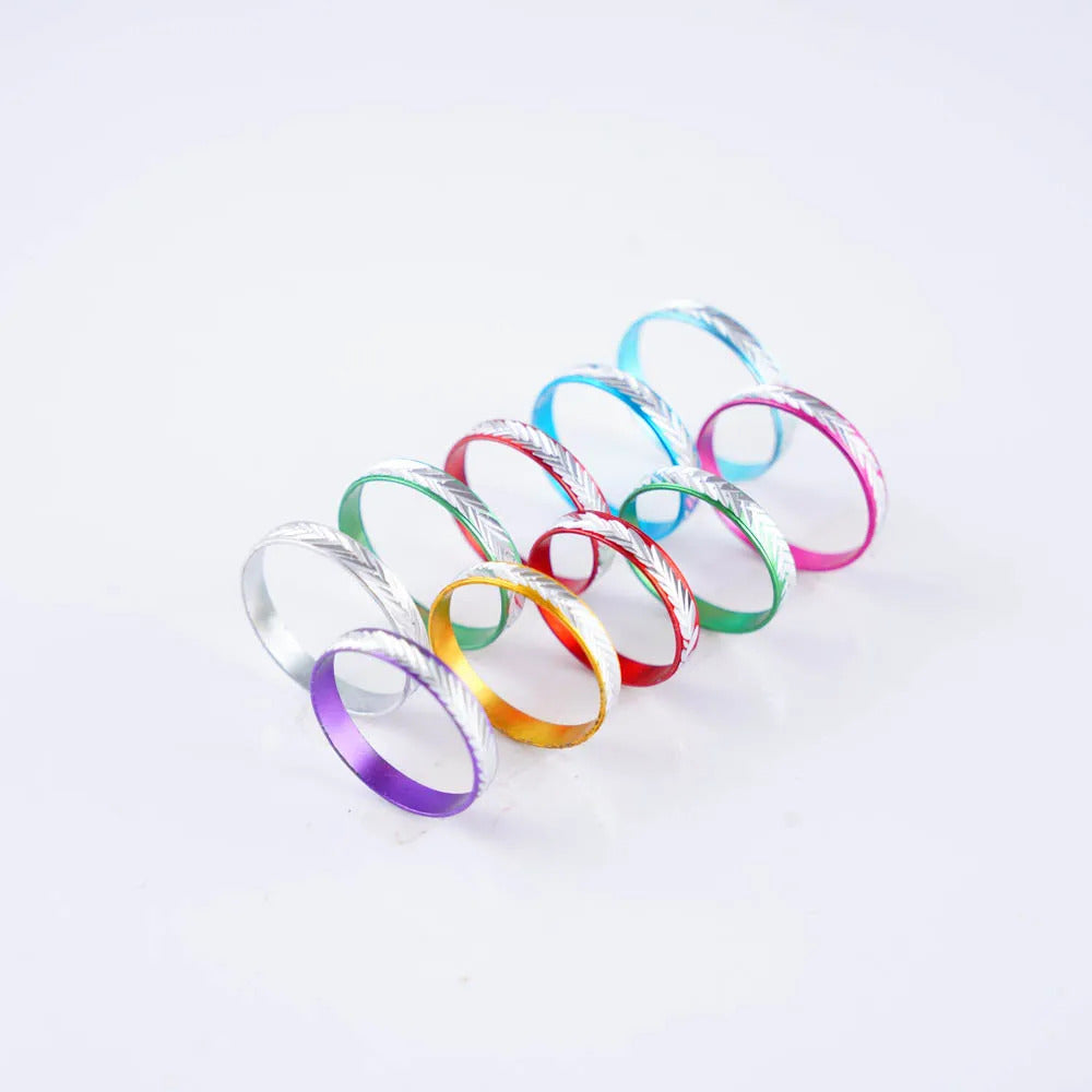 1000Pcs/Lot Wholesale Fashion Mixed Coloured Aluminum Rings for Female Women Jewelry Party Gifts Bulk Low Price
