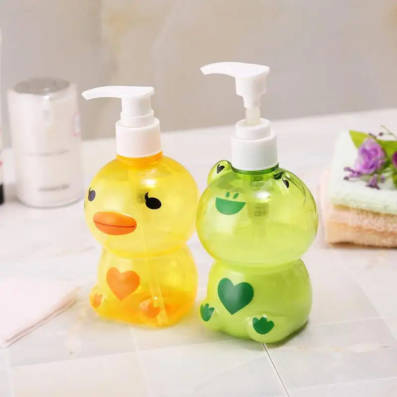 250/500ml Frog Duck Shape Portable Soap Dispenser Child Cute Animal Press Type Split Empty Shampoo Container