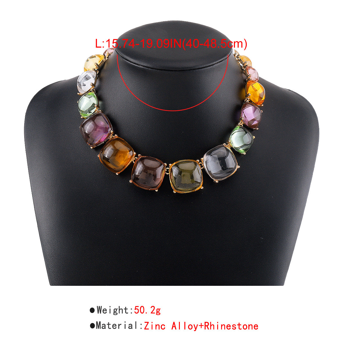 Trendy Accessories ZA Personality Fashion Exaggerated Geometric Resin Colorful Earrings Necklace