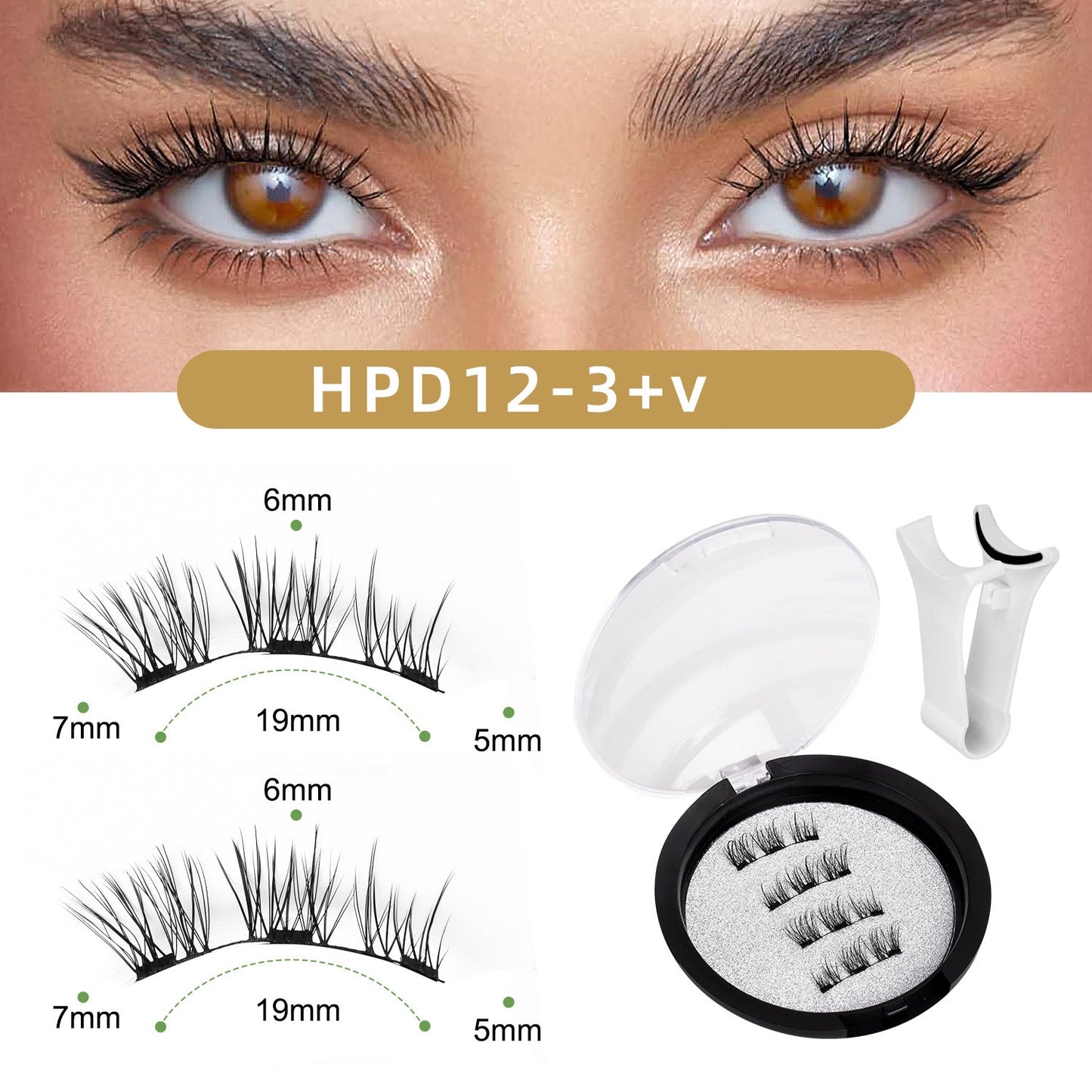 Foreign Trade Hot-Selling Magnetic False Eyelash Set 3D Magnetic Eyelashes No Glue No Removal Magnetic False Eyelashes Factory Direct
