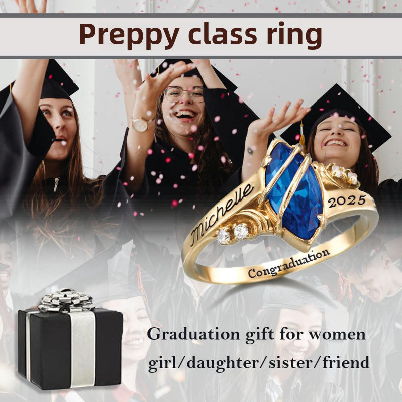 Memorial Ring Silver Copper Gold College Graduation Commemorative Women's Ring