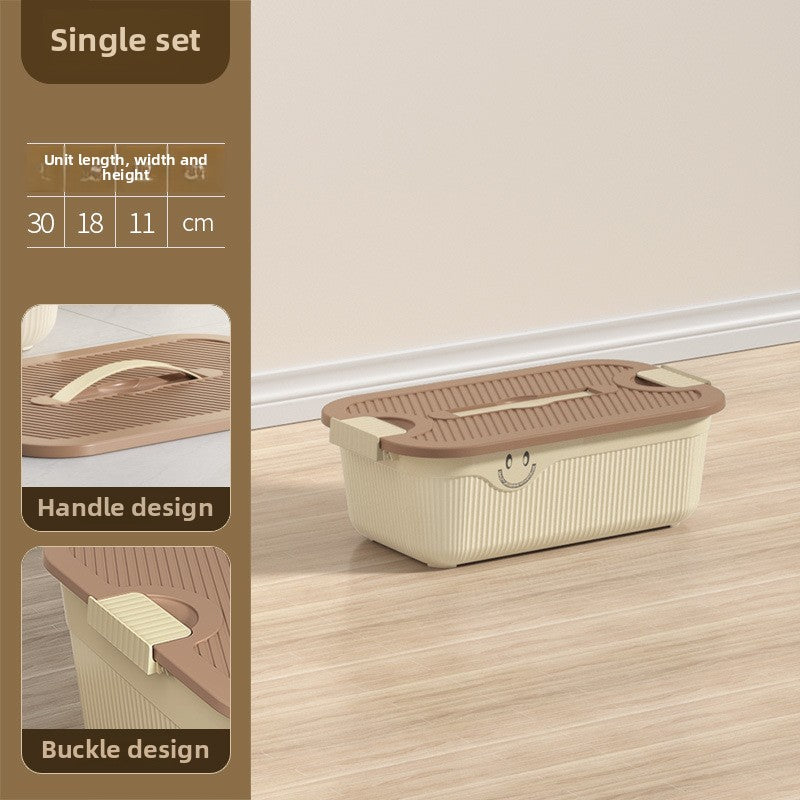 Desktop Storage Box Snacks Sundries Fruit Storage Basket Hand Carry with Cover Plastic Household Clothing Sorting Box for Collection