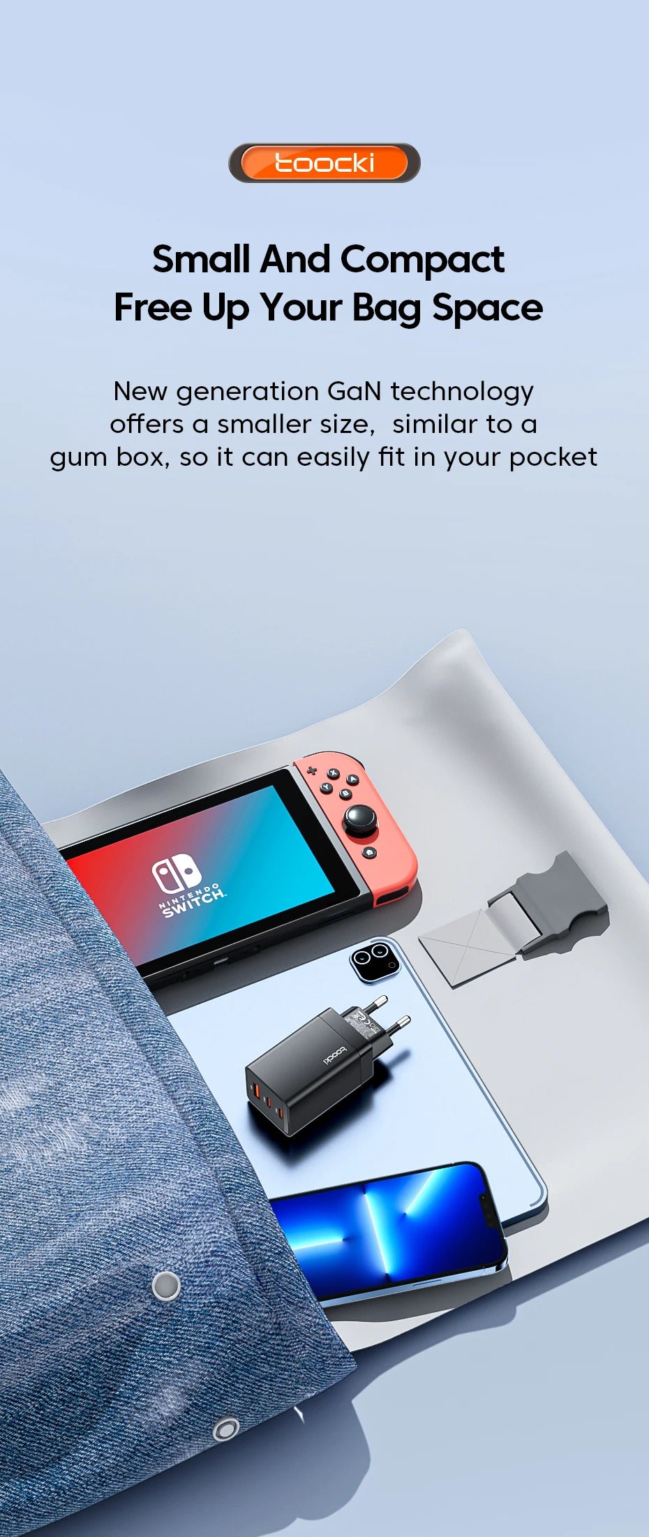 Toocki 67W GaN USB C Charger QC4.0 65W PD 3.0 Type C Fast Charger Quick For iPhone 16 15 14 13 Pro Samsung Xiaomi Huawei MacBook