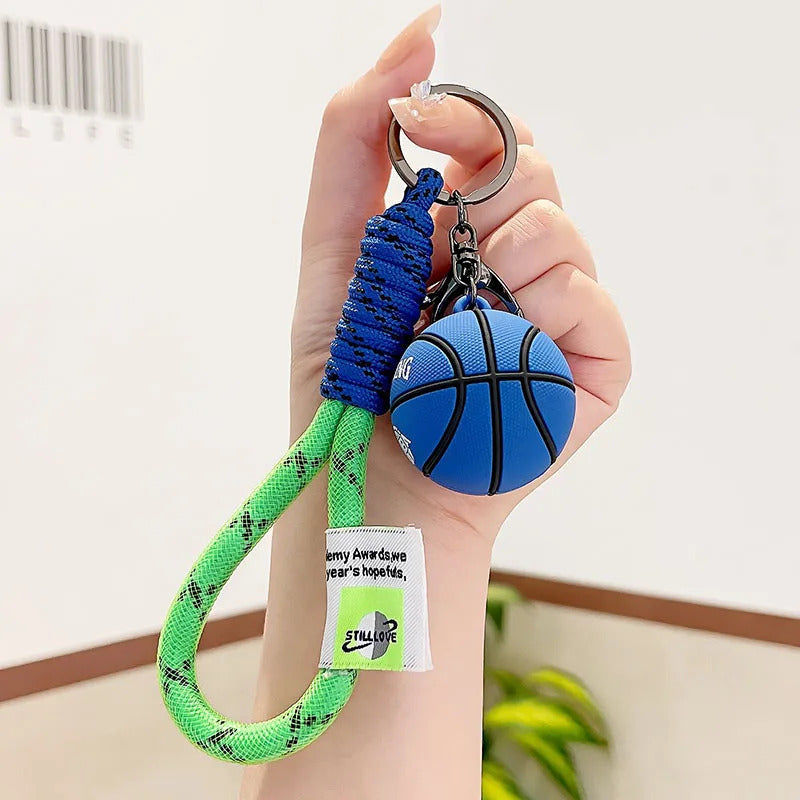 Simulation Sports Basketball Key Chain Three-dimensional Peripheral Sports Backpack  Pendant  Trinket