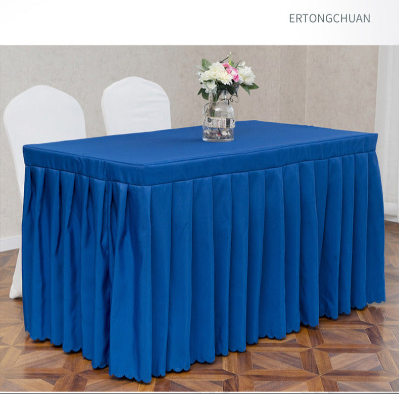 Wholesale Supply Polyester Plain Weave Table Skirt Cover Modern Simple Hotel Banquet Polyester Tablecloth Hotel Restaurant Tablecloth