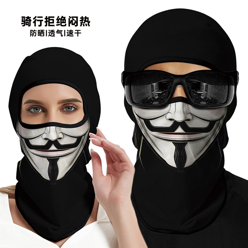 Summer Sun-Proof Headgear Men's and Women's Outdoor Motorcycle Riding Helmet Lining Headgear Fishing Funny Facekini Face Protection Face Mask