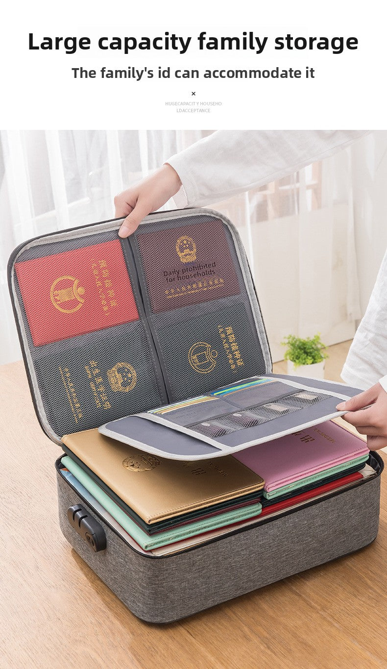 Home Id Storage Bag Large Capacity Household Certificate Passport Card Pack Waterproof Folder File Organizer Storage Bags