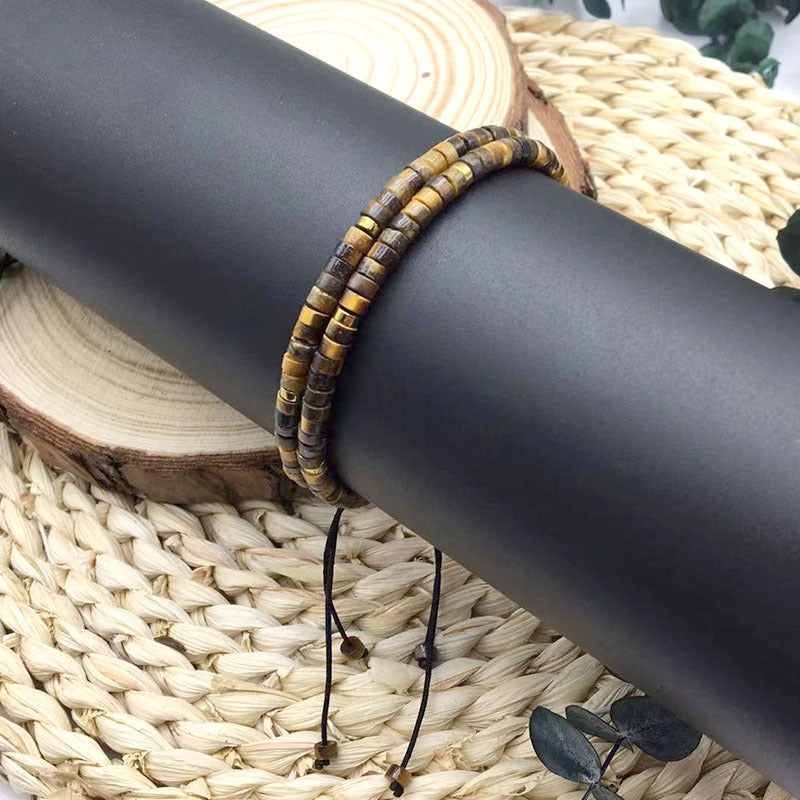 Adjustable Natural Stone Spacer Beads Woven Bracelet Size Fashion Women's Handstring Woven Handstring