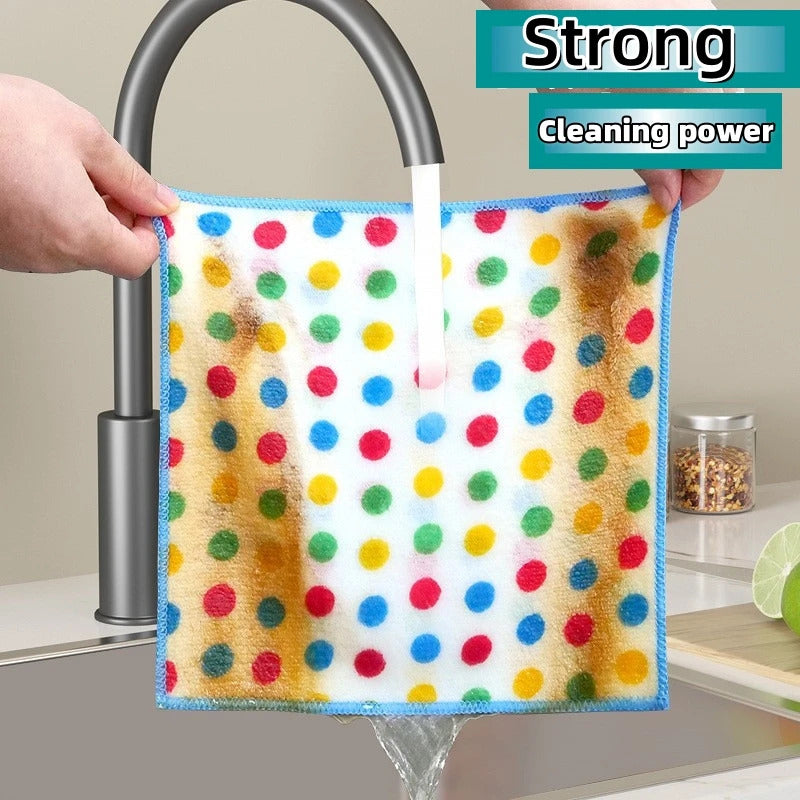 10PCS Microfiber Cleaning Cloth Thickened Dish Towel High Absorbent Scouring Kitchen Washing Dish Rags Household Wipe Towels