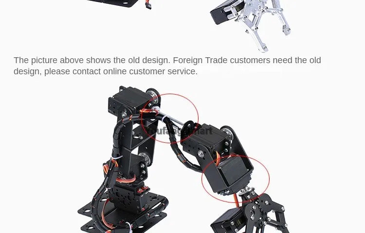 6 DOF Robot Arm Kit Manipulator Metal Alloy Mechanical Arm Clamp Claw Kit MG996 Robot DIY kit with Open Source Code and Tutorial