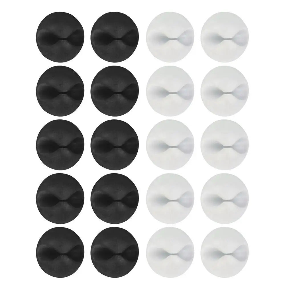 10pcs Mini Adhesive Cable Winder Organizer USB Charging Cable Clip Silicone Charger Cable Holder for Home, Office, Car, Desk