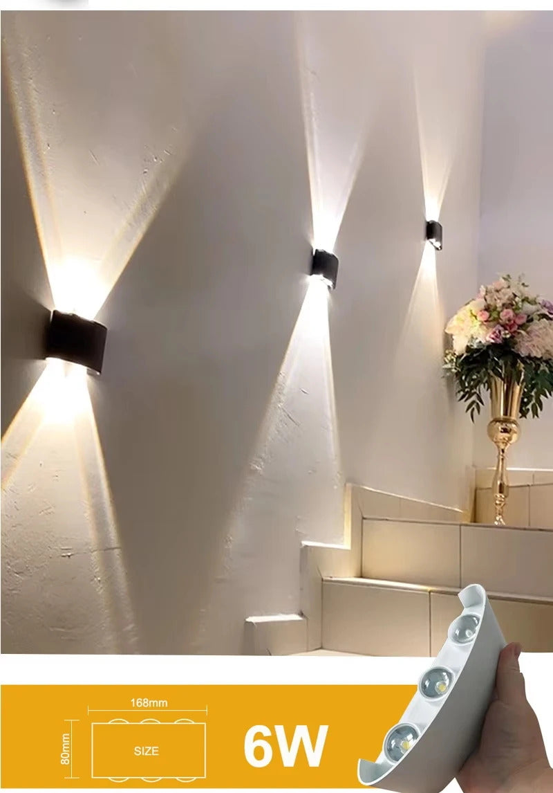 Aluminum LED Wall Lamp Waterproof IP65 interior wall light Up and Down Outdoor Garden Lights Bedroom Living Room Stairs Lighting