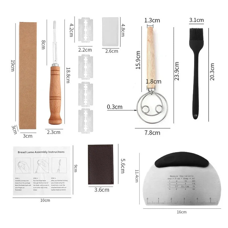 Wood Bread Cutter French Bread Blades Kitchen Gadgets Wood Long Handle Baking Accessory European Style Curved Arch Toast Knife