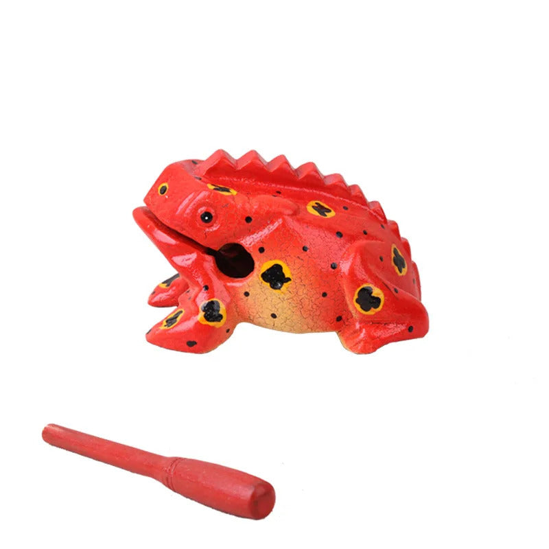 Colorful Wooden Frog Guiro Rasp,Handcrafted Wooden Frog Musical Instrument,African Wooden Frog Rasp Musical Instrument for Adult