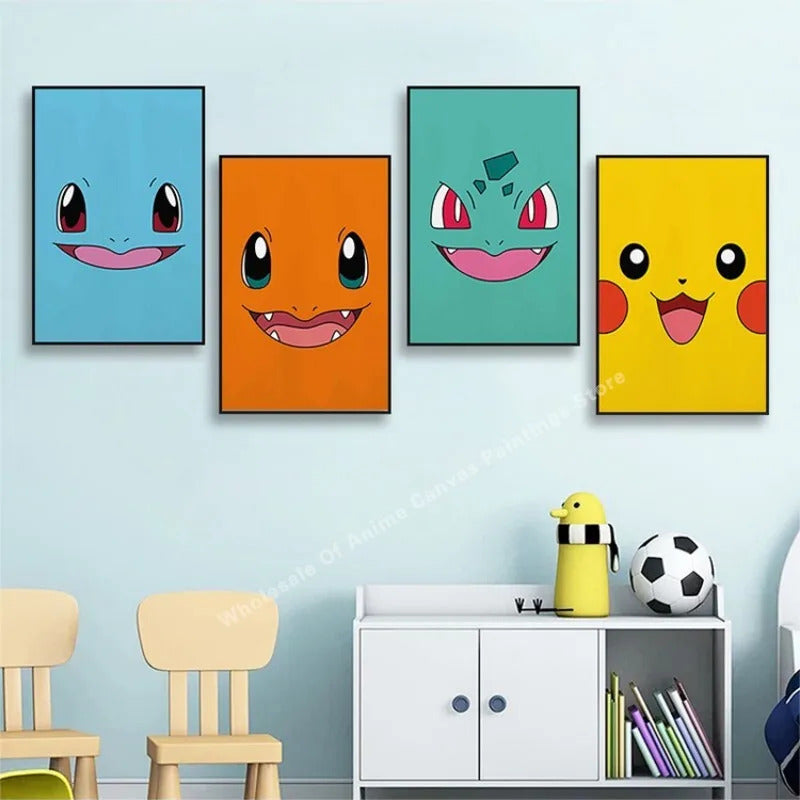 PokeMon Decorations PokeMon PokeMon Pikachu Hanging Paintings Children's Room Cartoon Anime Mural