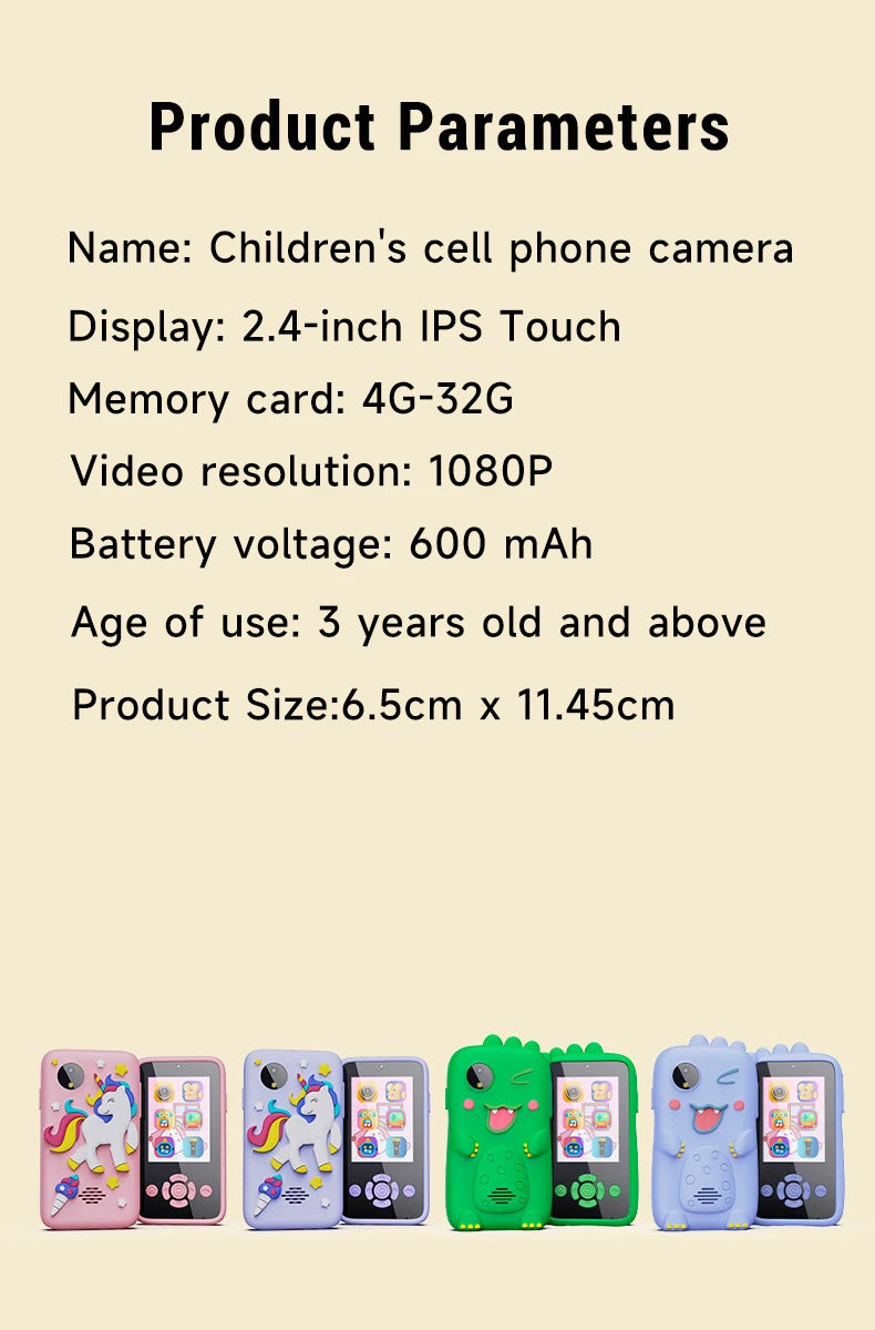 Baby Phone Toys Smart Phone Camera Toys Cartoon Musical Mini  Cellphone Learning Toy Silicone cover Toy Kids Digital Camera Gift