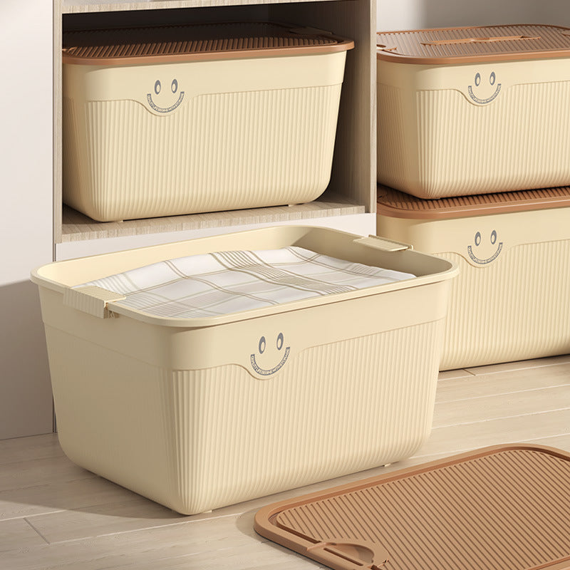 Desktop Storage Box Snacks Sundries Fruit Storage Basket Hand Carry with Cover Plastic Household Clothing Sorting Box for Collection