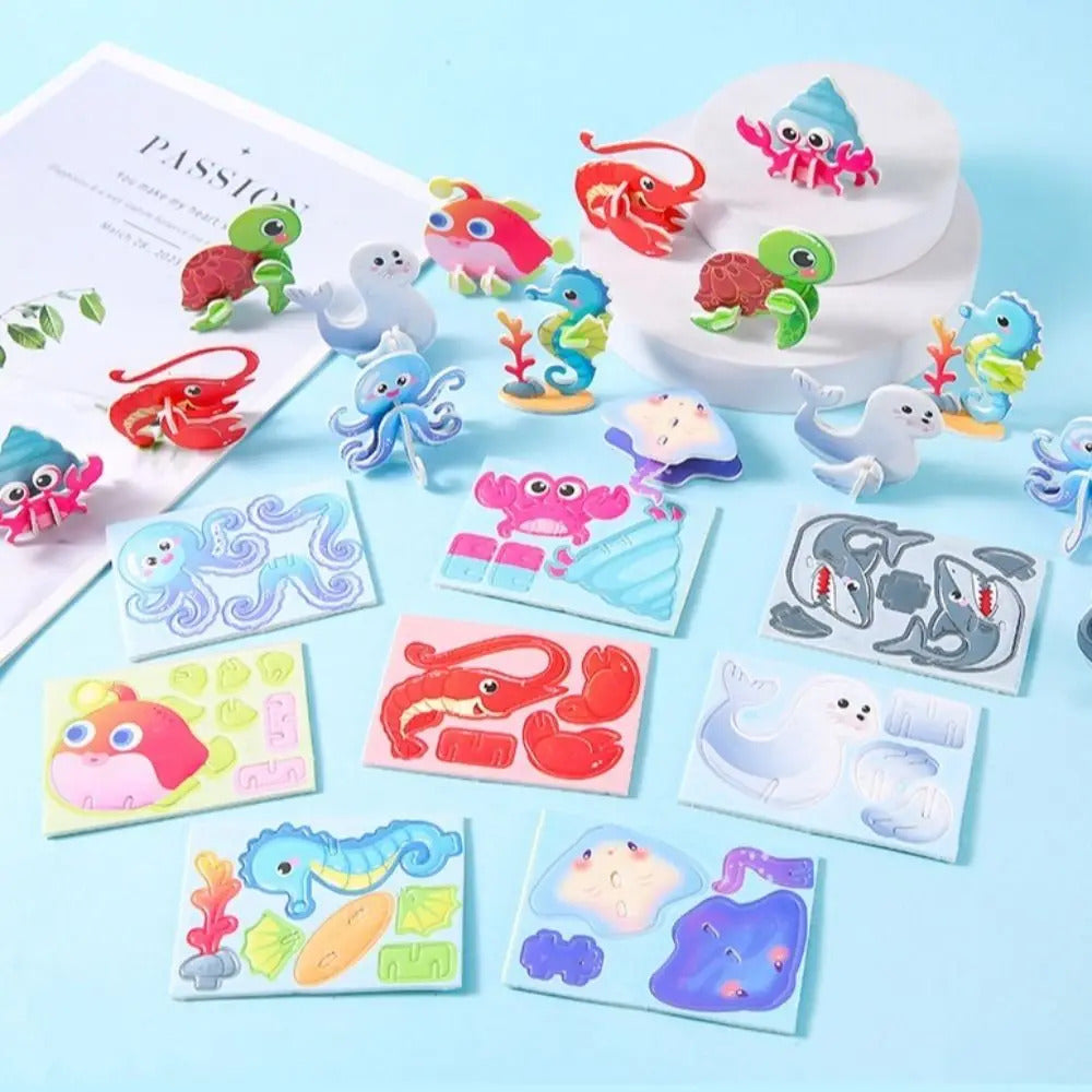 30pcs New Paper Jigsaw Puzzles 3D Early Education Puzzle Model Handmade Children's Toys Assembly Model Kids