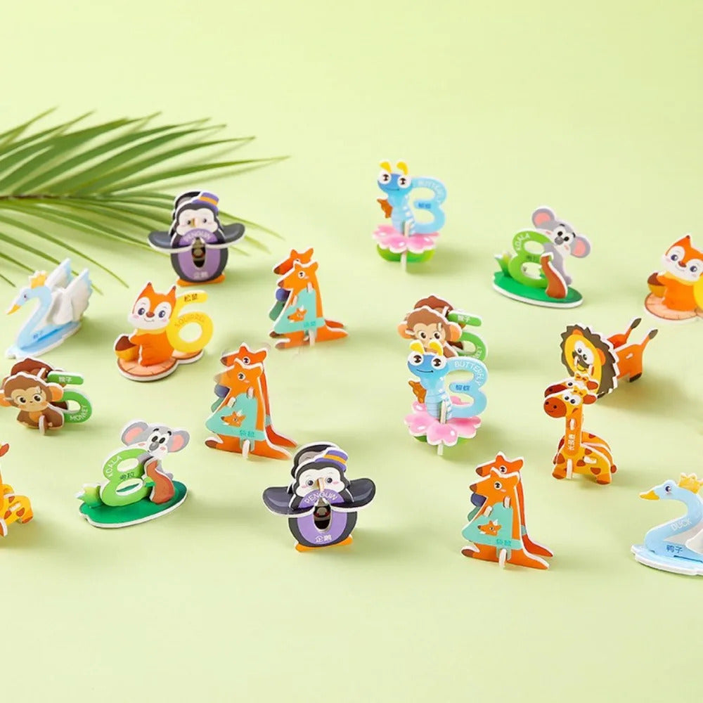 30pcs New Paper Jigsaw Puzzles 3D Early Education Puzzle Model Handmade Children's Toys Assembly Model Kids