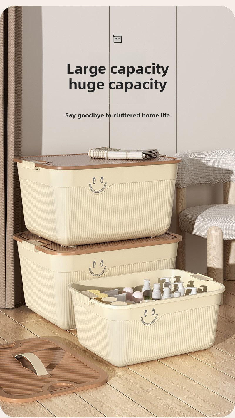 Desktop Storage Box Snacks Sundries Fruit Storage Basket Hand Carry with Cover Plastic Household Clothing Sorting Box for Collection