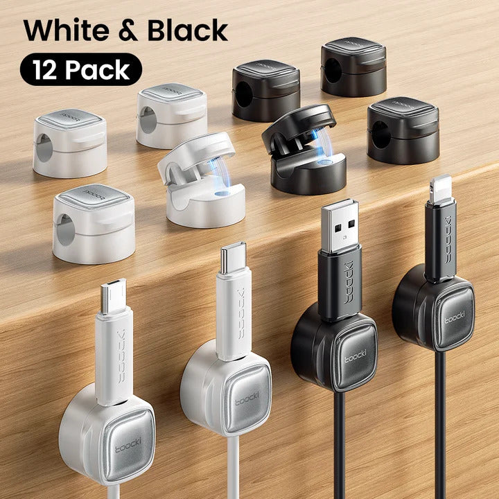Toocki LX06 Magnetic Cable Clips Under Desk Cable Organizer Management Phone Cable Line Cleaning Magnetic WireKeeper Cord Holder