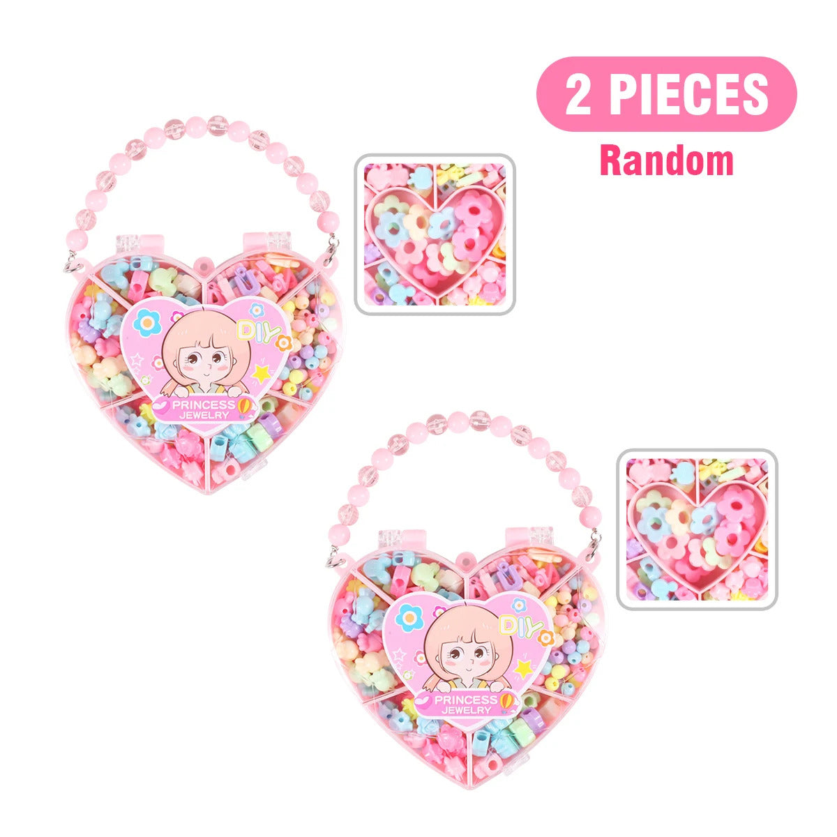 Kids DIY Jewelry Beaded Handbag Beads Toys Handmade Set Children's Playing House Puzzle Education Toy Girls Gifts Color Random