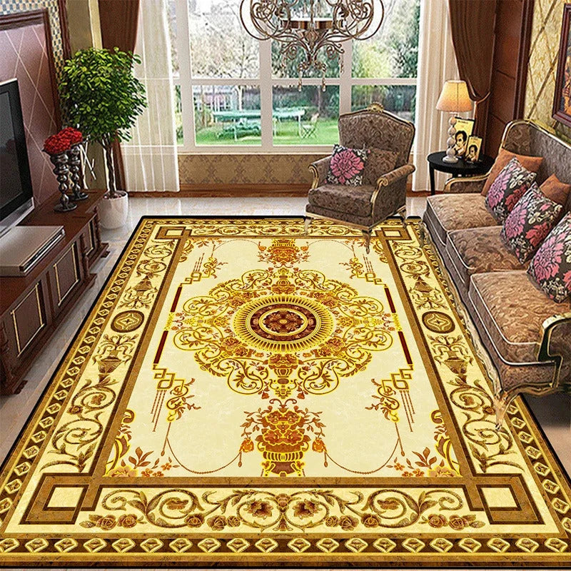 Vintage Bohemian High-end Luxury Carpet Retro Türkiye Persian Style Large Rug Classical Non Slip Washable Living Roon Floor Mat