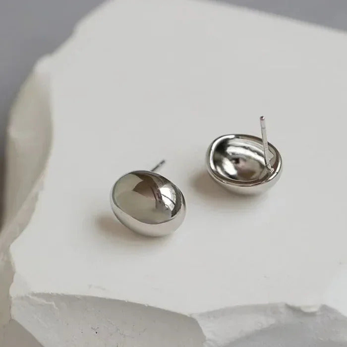 Fashion Geometric Irregular Round Metal Pearl Earrings for Women 2024 Minimalist Style Personality Earrings Trendy Jewelry Gift