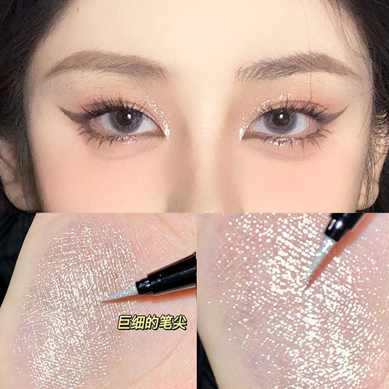Diamond in the Debris Tear Feeling ~ Ultra-Fine Flash Waterproof Sweat-Proof Liquid Eyeliner Brightening Pearlescent Eye Shadow Pen Long Lasting Non Smudge
