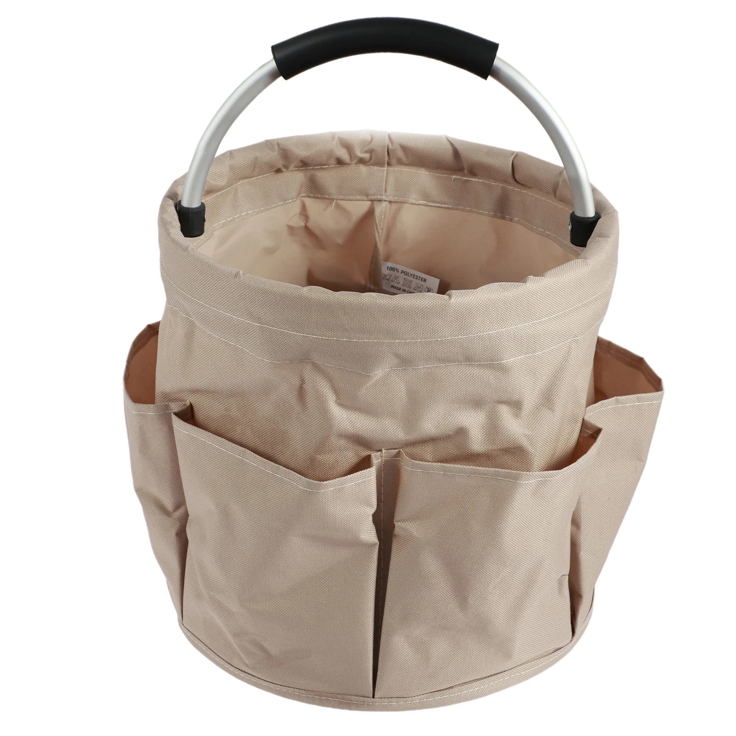 17L Hand Storage Basket Folding Garden Tool Basket Portable Picnic Basket Large Capacity Multifunctional Wash Bag with 6 Pockets