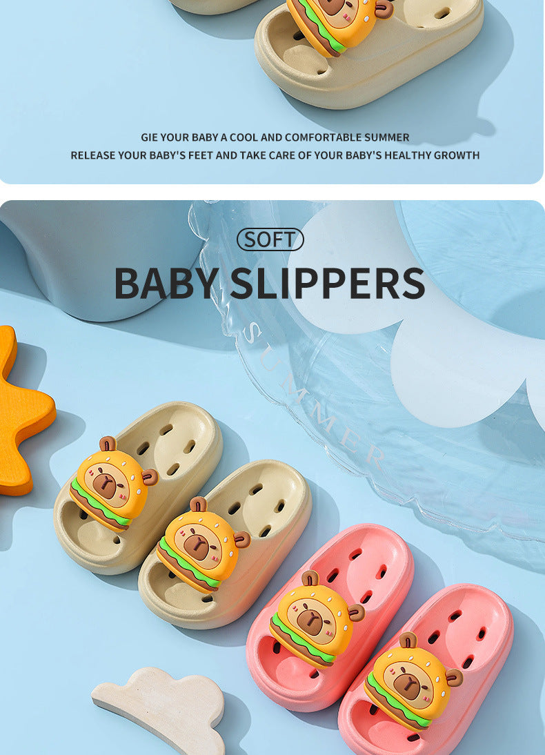 Kapibala Summer Children's Water Drainage Sandals Non-Slip Parent-Child Boys and Girls Bathroom Shower Breathable Kids Sandals