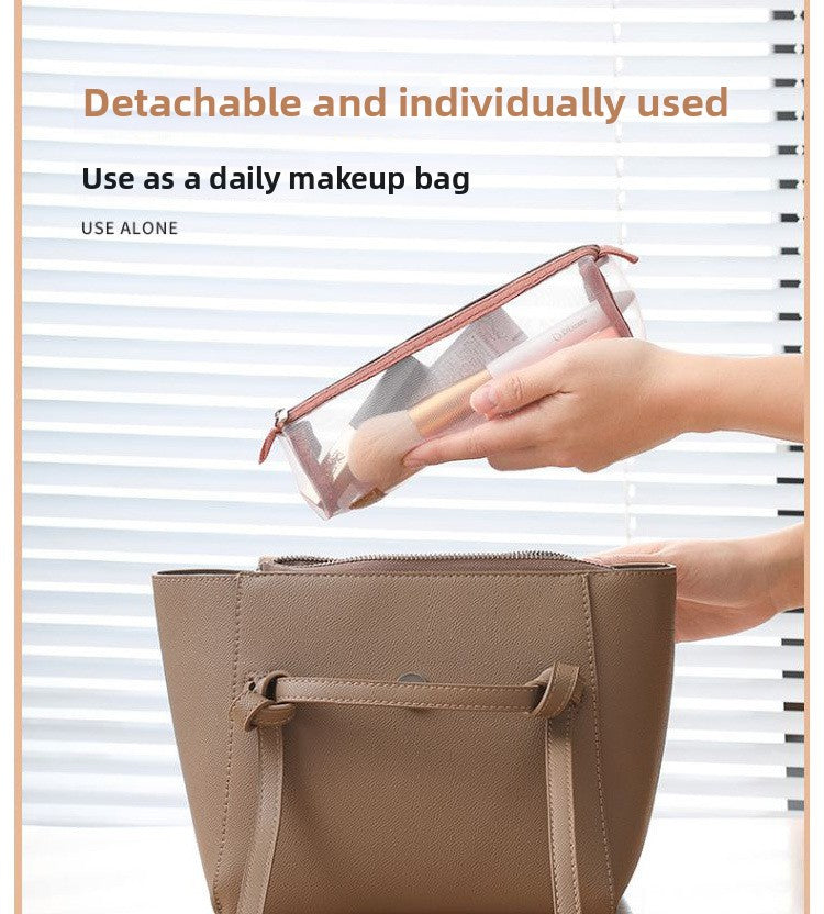 Detachable 4-in-1 Makeup Bag Multifunctional Simple Travel Handheld Foldable Travel Cosmetic Storage Toiletry Bag