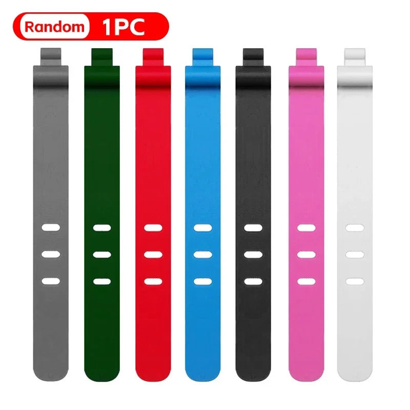 Silicone Cable Winder Charge Line Management Adjustable Straps Lock Cable Tie Straps for Home Office Reusable Data Wire Managers
