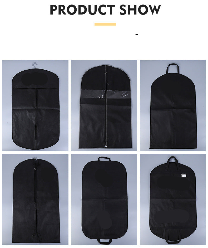 In Stock Thickened Zipper Portable Wig Dust Cover PVC Window Non-Woven Fabric Hang Clothes Storage Dustproof Bag Wholesale