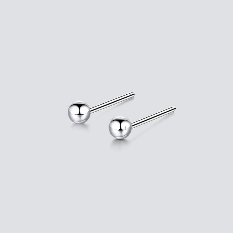 e-Manco diameter 3MM ball small stud earring for women simple stainless steel earrings set fashion jewelry