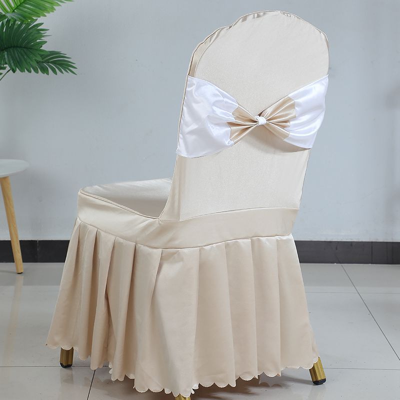 Hotel Restaurant Banquet Special Chair Cover Dining Chair Seat Stool Bench Wooden Chair Universal Chair Cover Bowknot