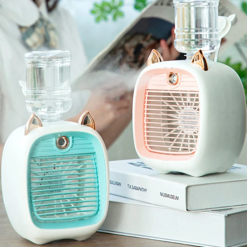 Portable USB Mini Air Cooler Fan Water Cooling Fan with 3 Speed 2 Modes Spray Humidifier Purifier for Car Home