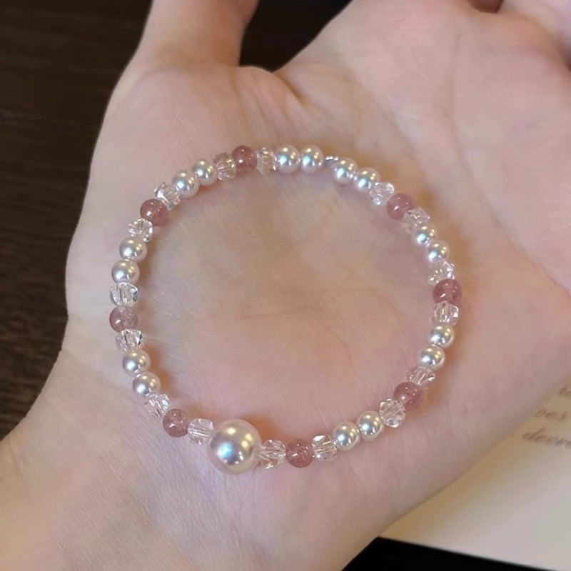 2025 New Beaded Agate Bracelet for Women, Niche Fashion, Exquisite Light Luxury, Versatile High-end Pearl Agate Bracelet