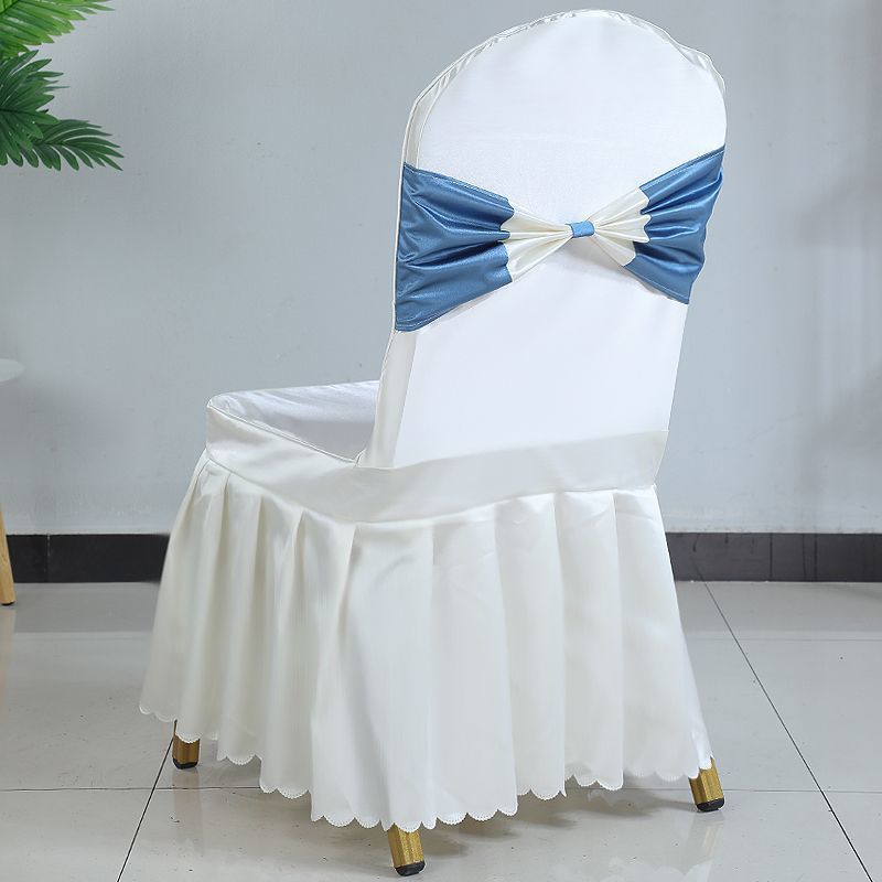 Hotel Restaurant Banquet Chair Cover Dining Chair Seat Stool Bench Wooden Chair Universal Chair Cover with Bowknot