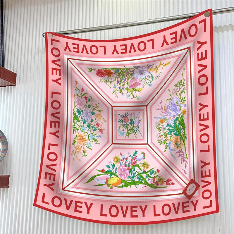 New Year Gift 90cm Large Square Scarf Scarf Women'S Scarves Spring And Autumn Style Fashion Shawl European American Twill Print