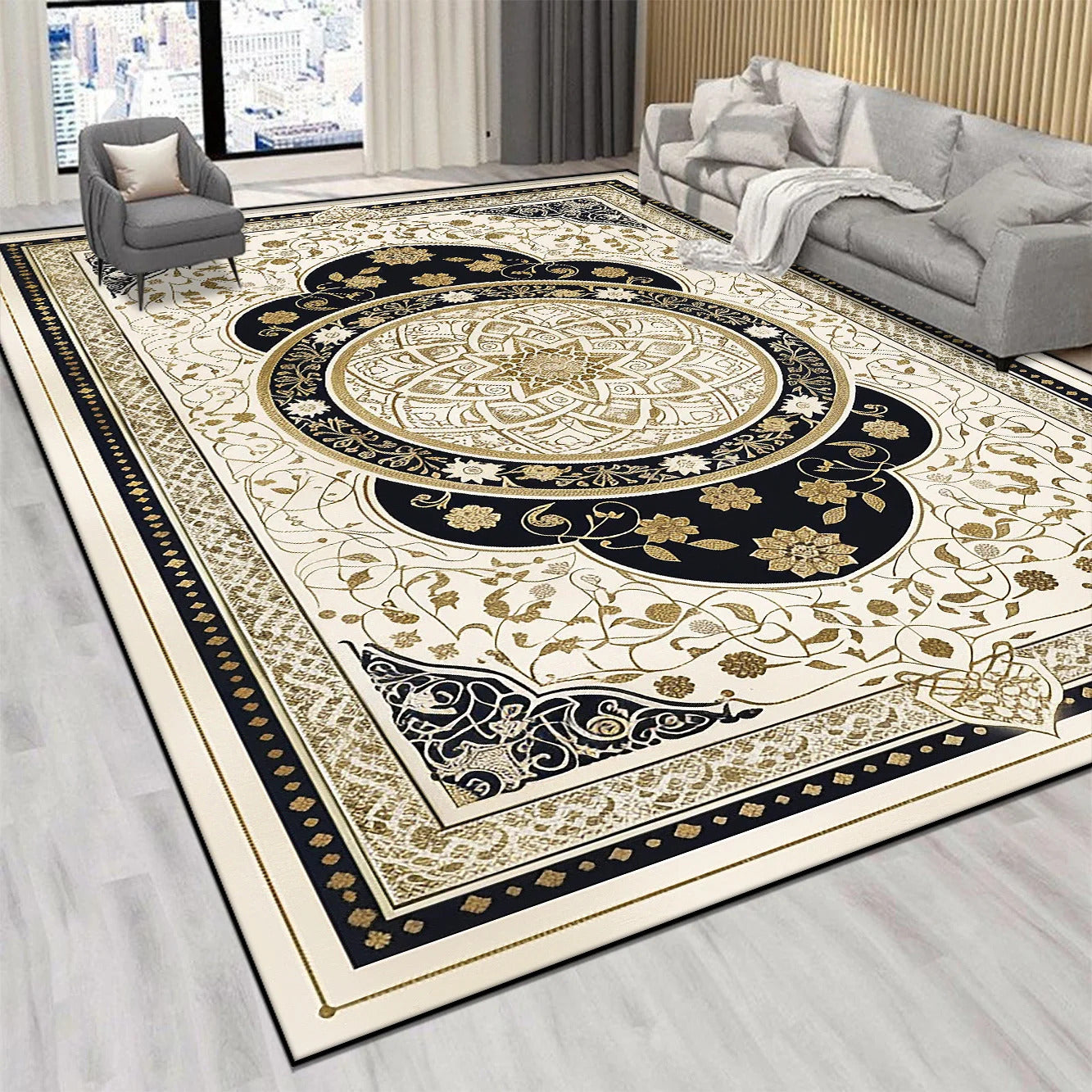Persian Luxury Red Carpet Living Room Large Size Rug Non-slip Coffee Tables Mat Home Decoration Bedroom Lounge Rug Tapis Salon