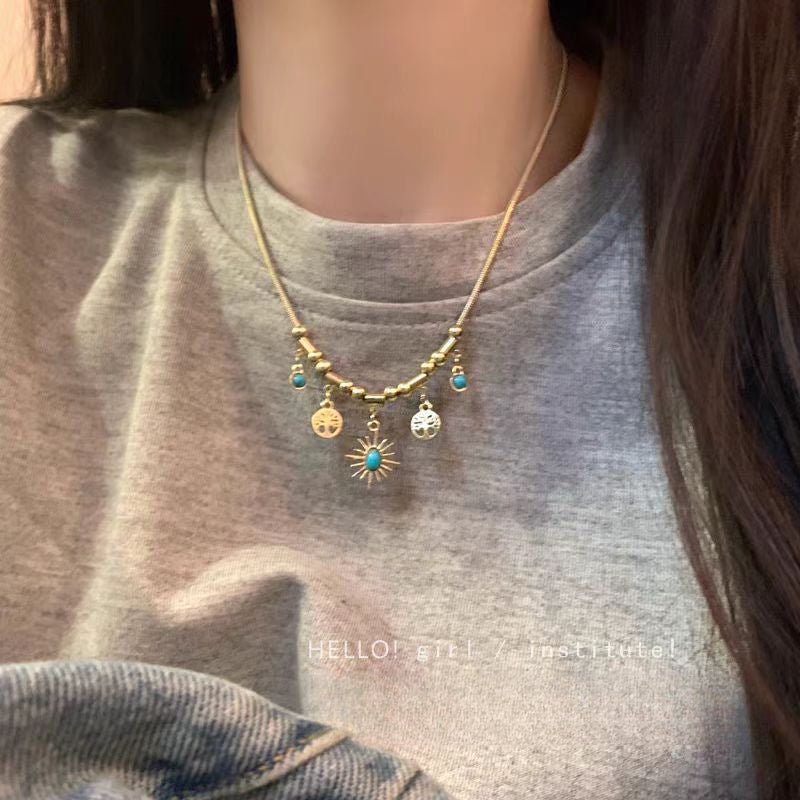 Sunflower Necklace Female Niche Design Sense